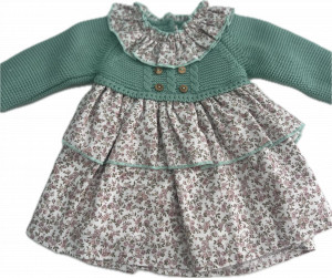 Vestido para Bebé Verde con Flores