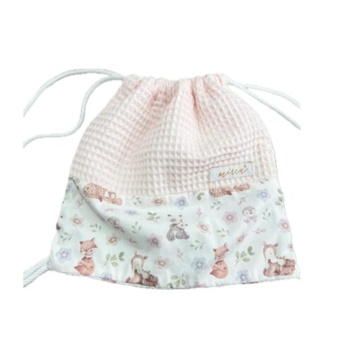 Mochila merienda rosa animales