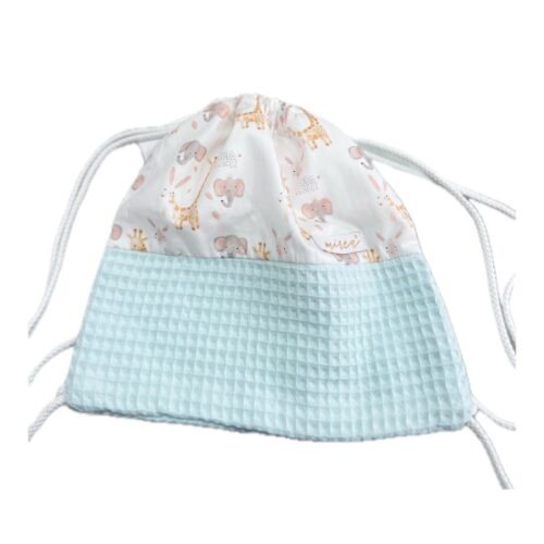 Mochila merienda verde con animales