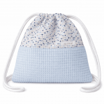 mochila merienda azul con corazones