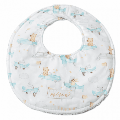 babero aviones azules