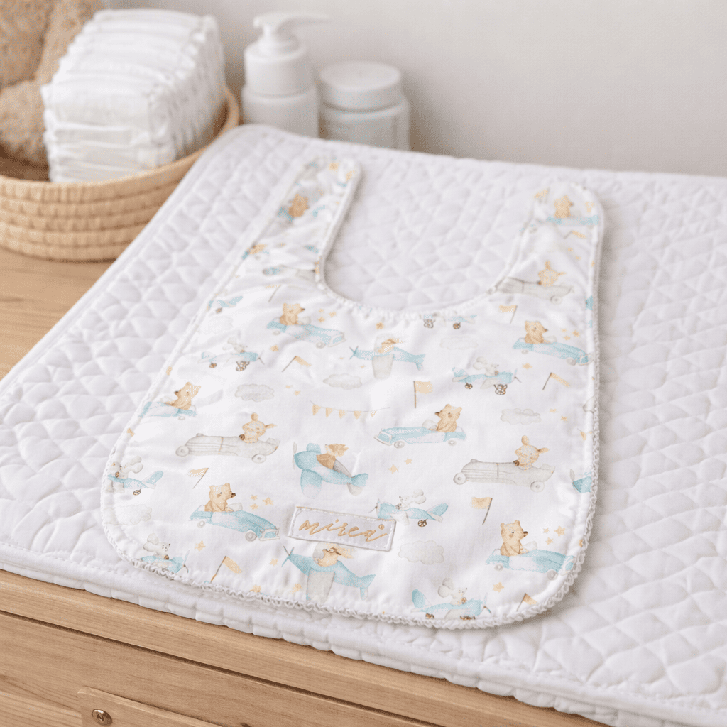 babero aviones azules grande 1