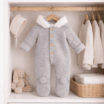 buzo de punto para bebe gris 3