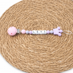 chupetero personalizable con corona rosa