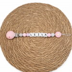 chupetero personalizable silicona flor rosa